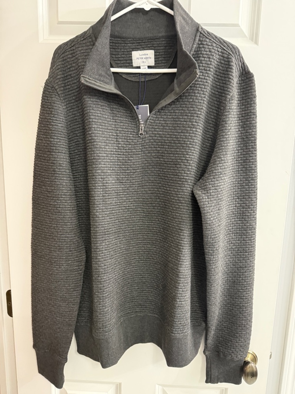Peter Millar Gray Textured Half-Zip Pullover NWT